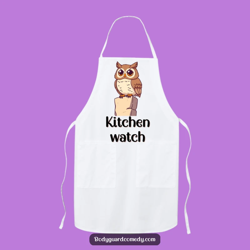 Funny Owl Apron: Watchful Chef, Horizon Scanner, Great Humorous Gift!