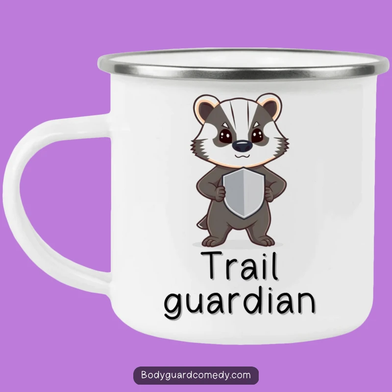 Funny Badger Shield Camping Mug - Durable Steadfast Drinkware, Perfect Humorous Gift