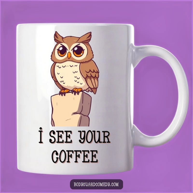 Funny Owl Mug: Watchful Horizon Scanner, Wise Perch, Perfect Humorous Gift!