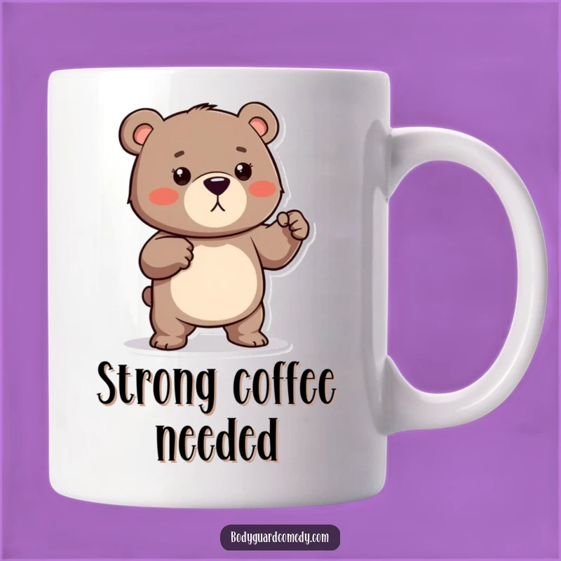 Funny Protective Bear Mug - Playful Muscle Flex Gift, Humorous Defender Drinkware