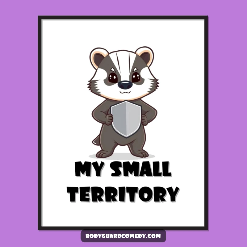 Funny Badger Guard Digital Art - Steadfast Print for Instant Humorous Decor
