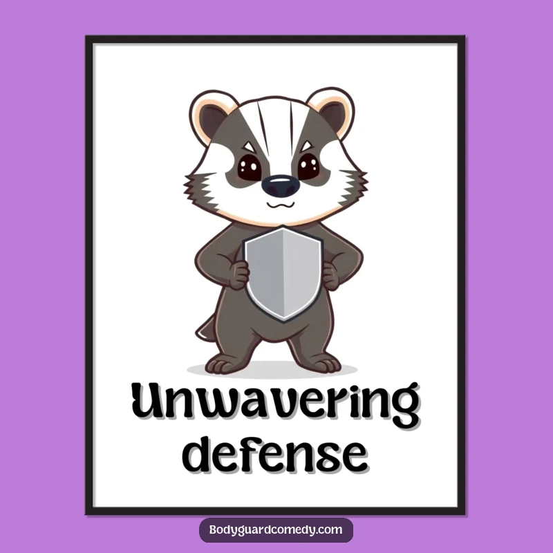 Funny Badger Guard Poster - Steadfast Wall Art, Ideal Humorous Decor Gift