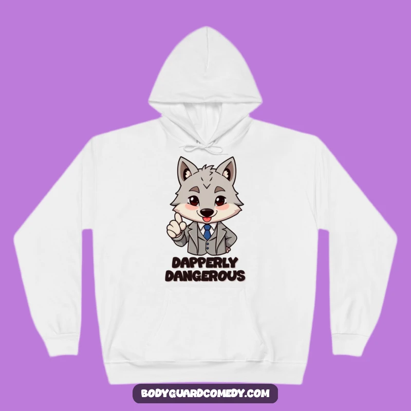 Funny Wolf Hoodie: Cozy Sharp Suit Nod, Brave Approval, Warm Humorous Gift!