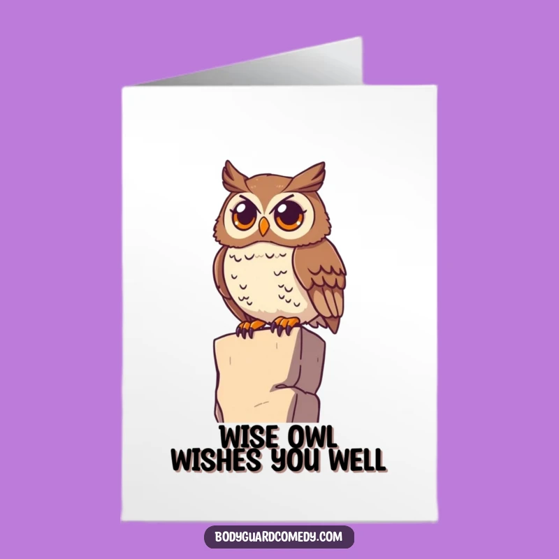 Free Printable Birthday Card: Watchful Owl, Keen Eyes Downloadable Gift