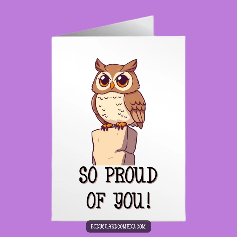 Free Printable Congrats Card: Watchful Owl, Keen Eyes Downloadable Gift