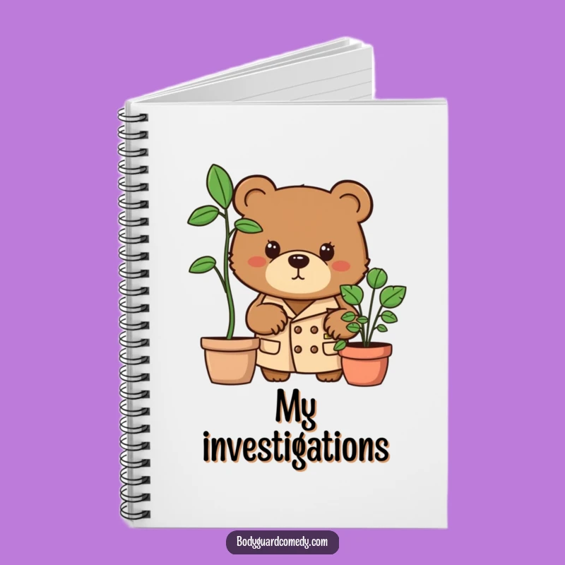 Funny Bear Notebook: Detective Trench Coat, Potted Plant Notes, Humorous Gift!