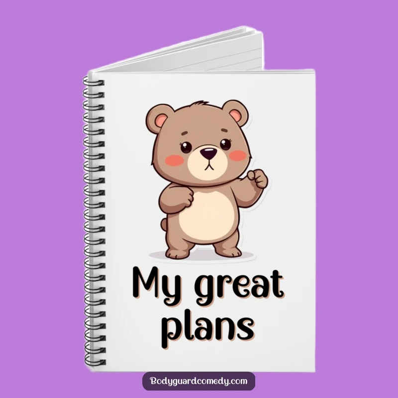 Funny Bear Muscle Notebook - Journal for Protective Notes, Humorous Gift